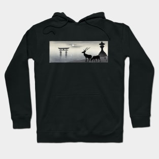 Landscape with torii and deer Hoodie